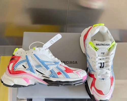 Balenciaga Runner White Red Blue Pink 677403W3RB69645 review 