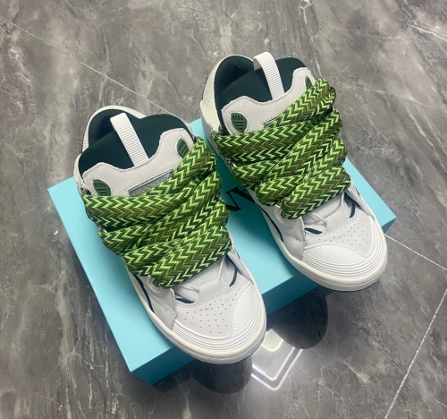 Lanvin Leather Curb White Green review 