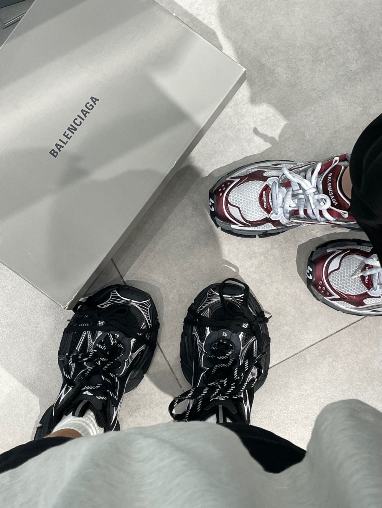 Balenciaga Runner Sneaker 'White Burgundy' 677402 W3RB3 9069 review Amy