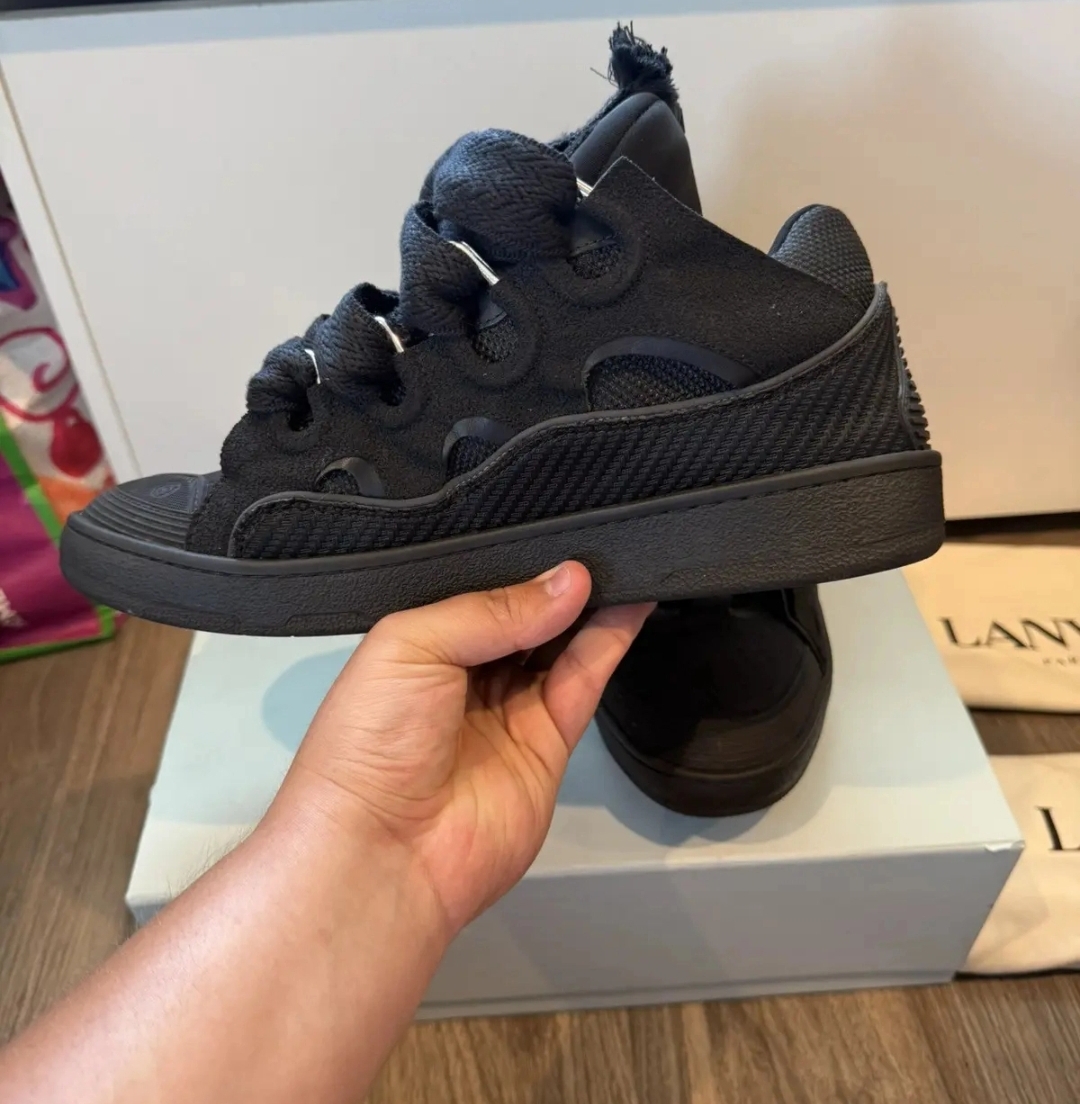 Lanvin Curb Sneakers Triple Black FM-SKRK11-GRIP-A231010 review Leo