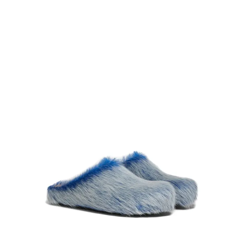 Marni Calf Hair Clogs Blue SBMR000600P8006