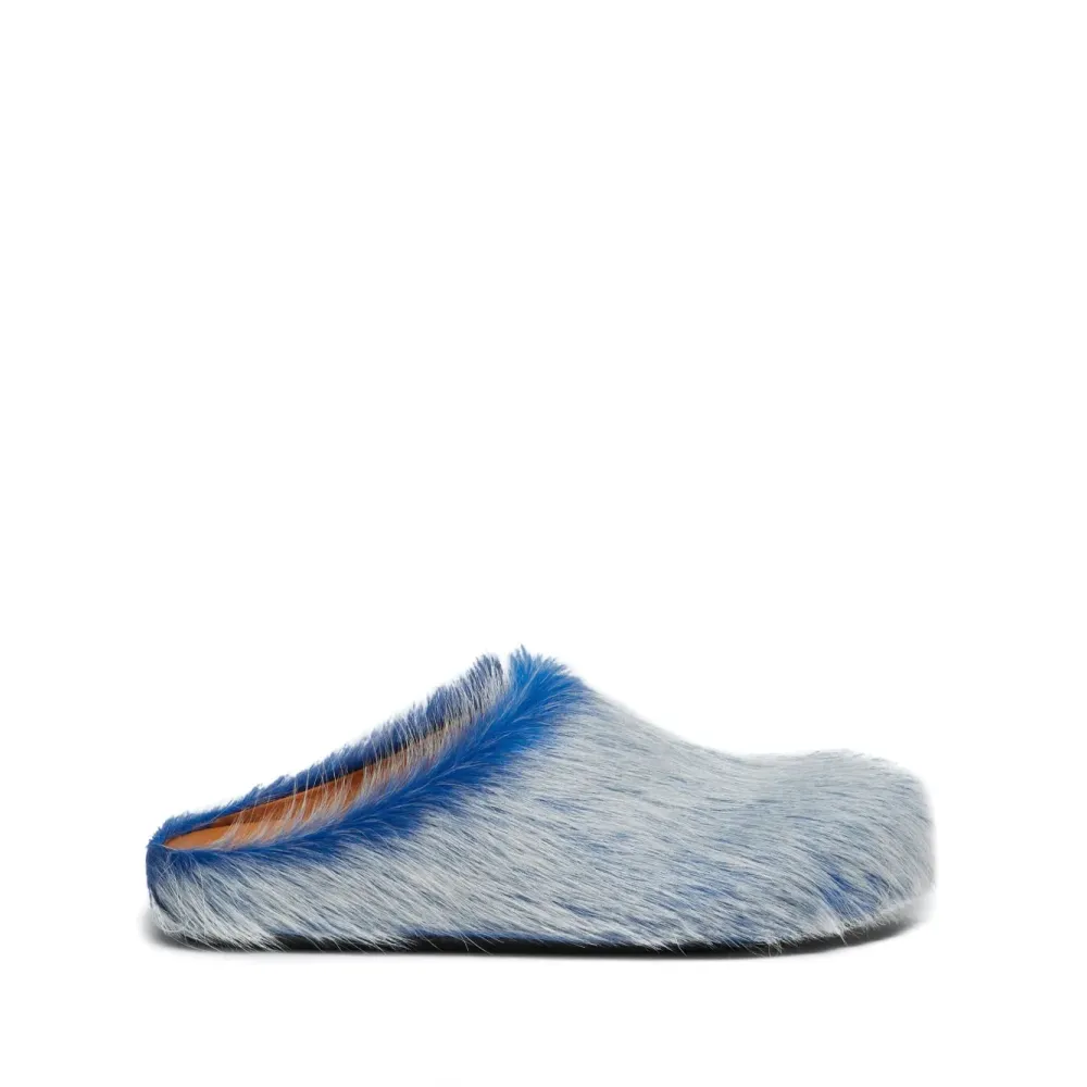 Marni Calf Hair Clogs Blue SBMR000600P8006