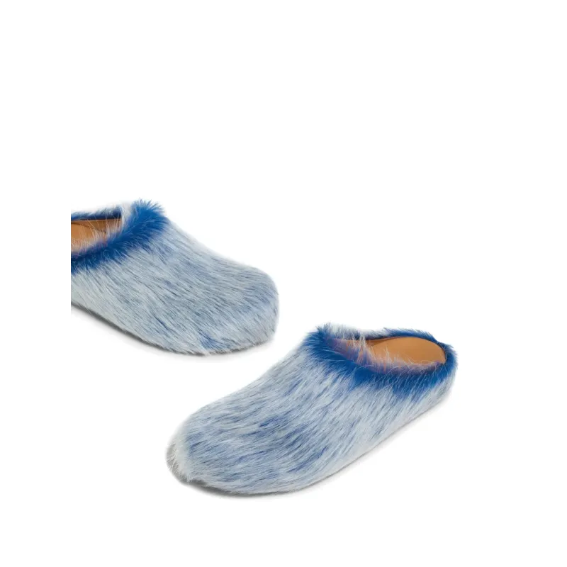 Marni Calf Hair Clogs Blue SBMR000600P8006