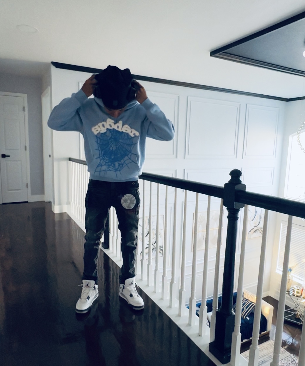 Sp5der Web Hoodie Blue review Barok 01