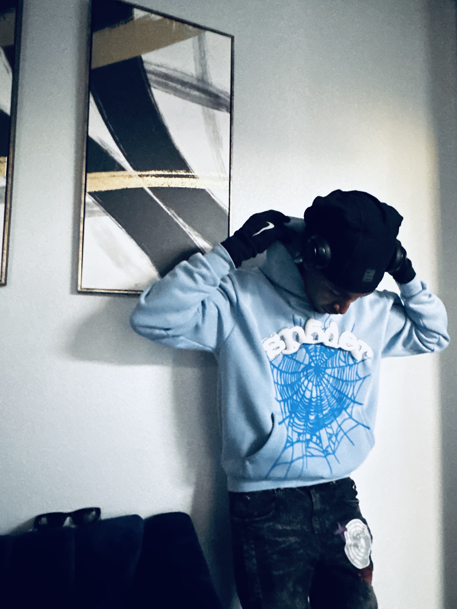 Sp5der Web Hoodie Blue review Barok 02