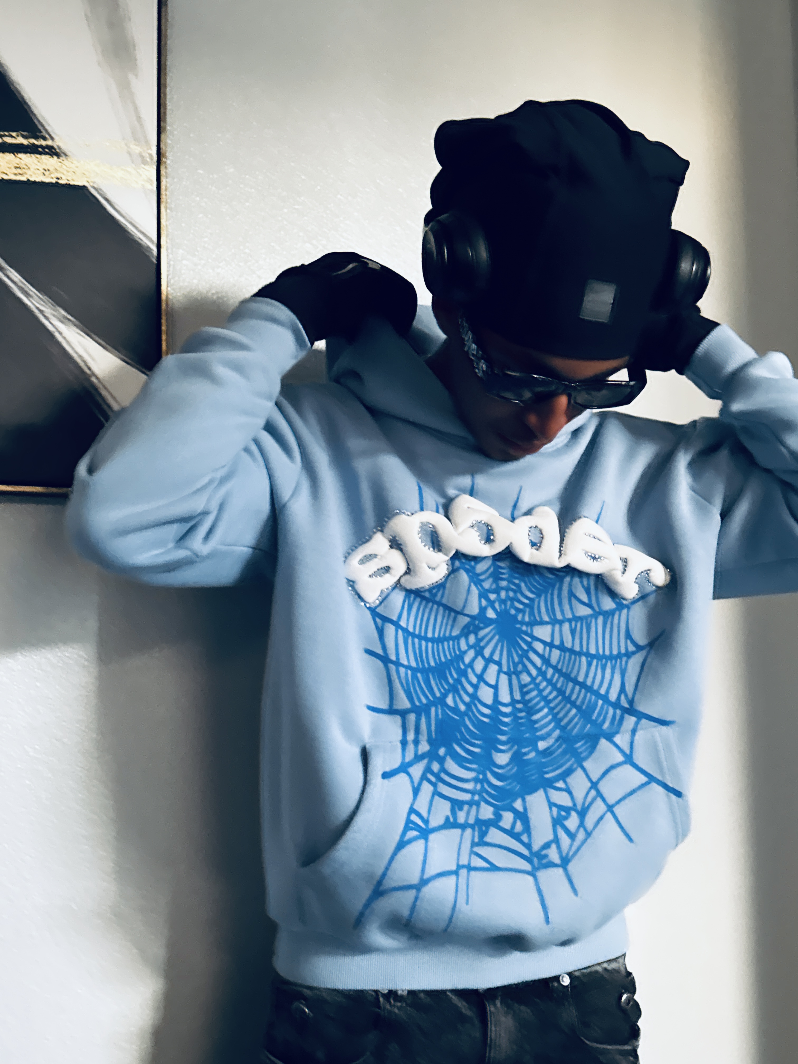 Sp5der Web Hoodie Blue review Barok 03