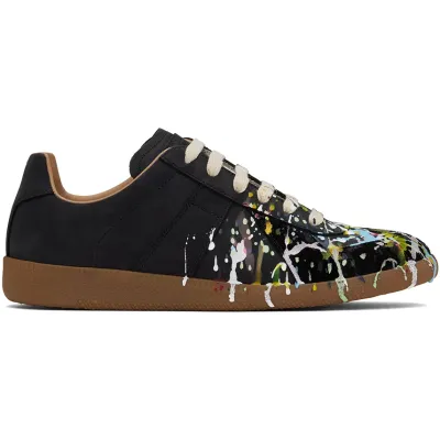 Maison Margiela Black Paint Replica Sneakers 02