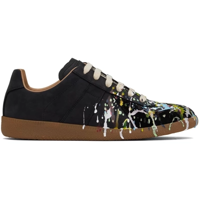 Maison Margiela Black Paint Replica Sneakers 02