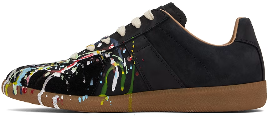 Maison Margiela Black Paint Replica Sneakers