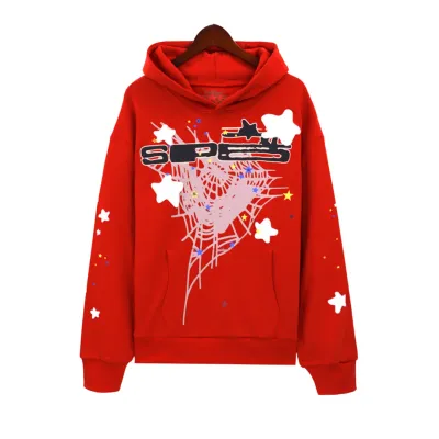 Sp5der World Wide SP5 Hoodie Red 01