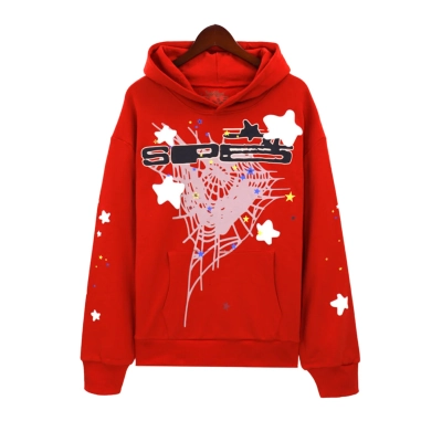 Sp5der World Wide SP5 Hoodie Red 01