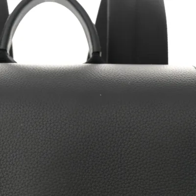 Christian Dio* Oblique Jacquard Grained Calfskin Saddle Backpack With Flap Black 01