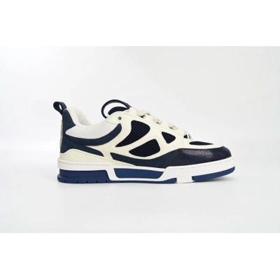 PK God Batch LOUIS VUITTON Leather lace up Fashionable Board Shoes Blue 51BCOLRB 02