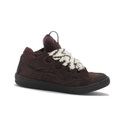 Lanvin Sneakers Calfskin, Polyester in Brown 02