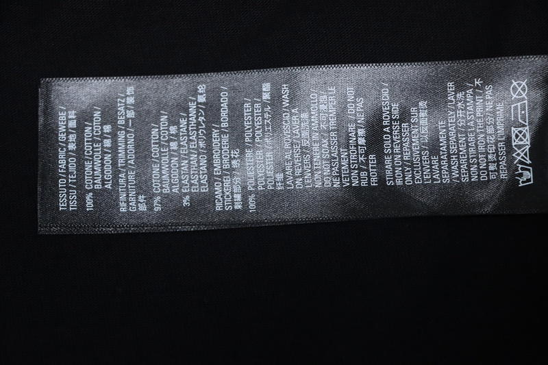 Balenciaga Coke Letters Embroidery Short Sleeve Black