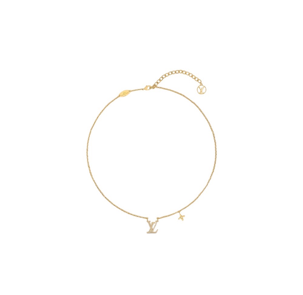 Louis Vuitton Diamond Metal Crystal Necklace