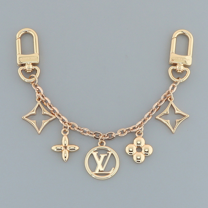 Louis Vuitton Floral logo charm gold