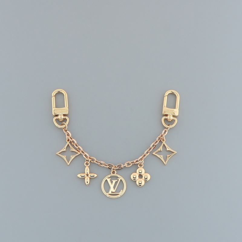 Louis Vuitton Floral logo charm gold
