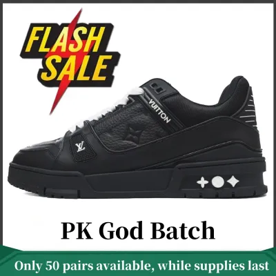 PK God Batch LOUIS VUITTON Trainer All Black Embossing 1AARER 01