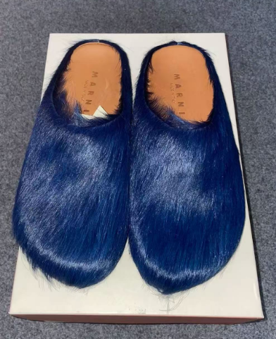 Marni Long hair Calfskin Fussbett Sabot Navy SBMR000600P412200B84 review Korvier Curry