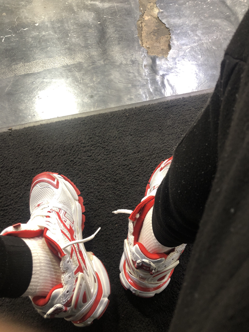 PK God Batch Balenciaga Runner White Red 677402 W3RB2 9060 review L***