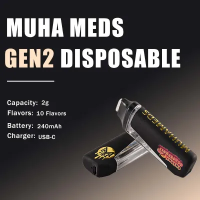 Muha Meds wholesale 2000mg Gen2 Black Disposable  01