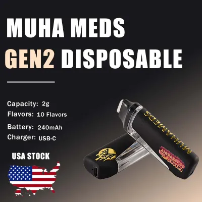 USA Stock  Muha Meds  Vape 2000mg Gen2 Black Disposable  01