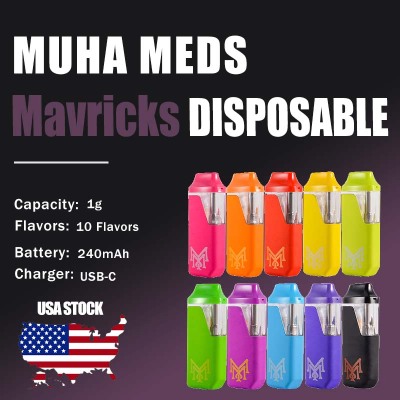 USA Stock Muha Meds1000mg Mavricks Disposable With 10 Flavors   01