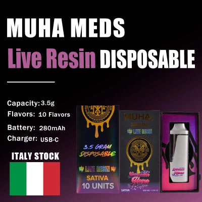 ITALY Stock  Muha Meds 3.5g Live Resin Disposable 01