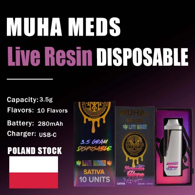 POLAND Stock Empty Muha Meds 3.5g Live Resin Disposable 01