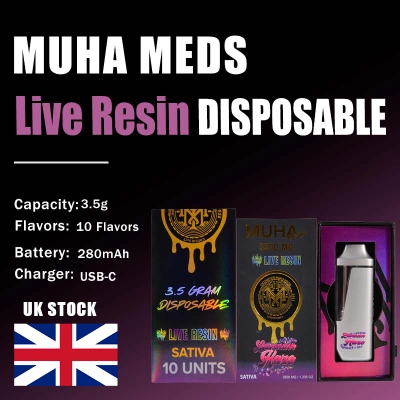 UK Stock Empty Muha Meds 3.5g Live Resin Disposable 01