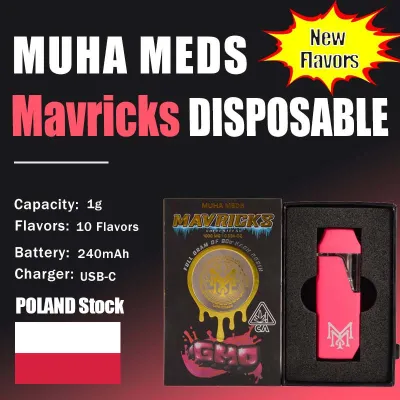 POLAND Stock  Muha Meds Wholesale Fresh Flavors 1g Mavricks Disposable 01