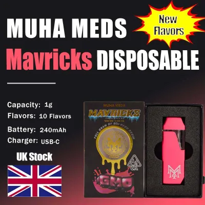 UK Stock  Muha Meds Wholesale Fresh Flavors 1g Mavricks Disposable 01