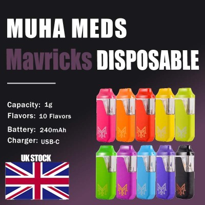 UK Stock Muha Meds 1000mg Mavricks Disposable With 10 Flavors   01