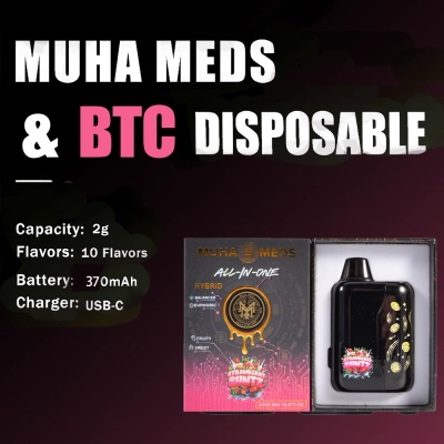 Empty Muha Meds BTC 2g screen disposable 01