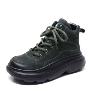 Wolexue Shoes Black and Dark Green ST-01-01 7278 01