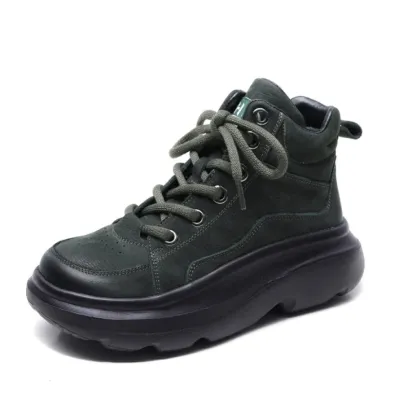 Wolexue Shoes Black and Dark Green ST-01-01 7278 01
