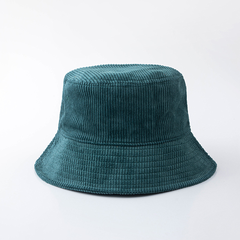 Fall Winter Corduroy Solid Color Fisherman Bucket Hat