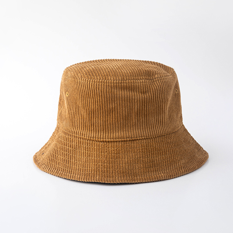 Fall Winter Corduroy Solid Color Fisherman Bucket Hat