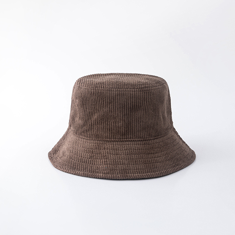 Fall Winter Corduroy Solid Color Fisherman Bucket Hat