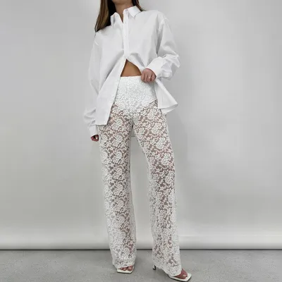 New Sexy and Versatile Lace Perspective High Waist Splicing Long Style 01