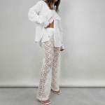 New Sexy and Versatile Lace Perspective High Waist Splicing Long Style