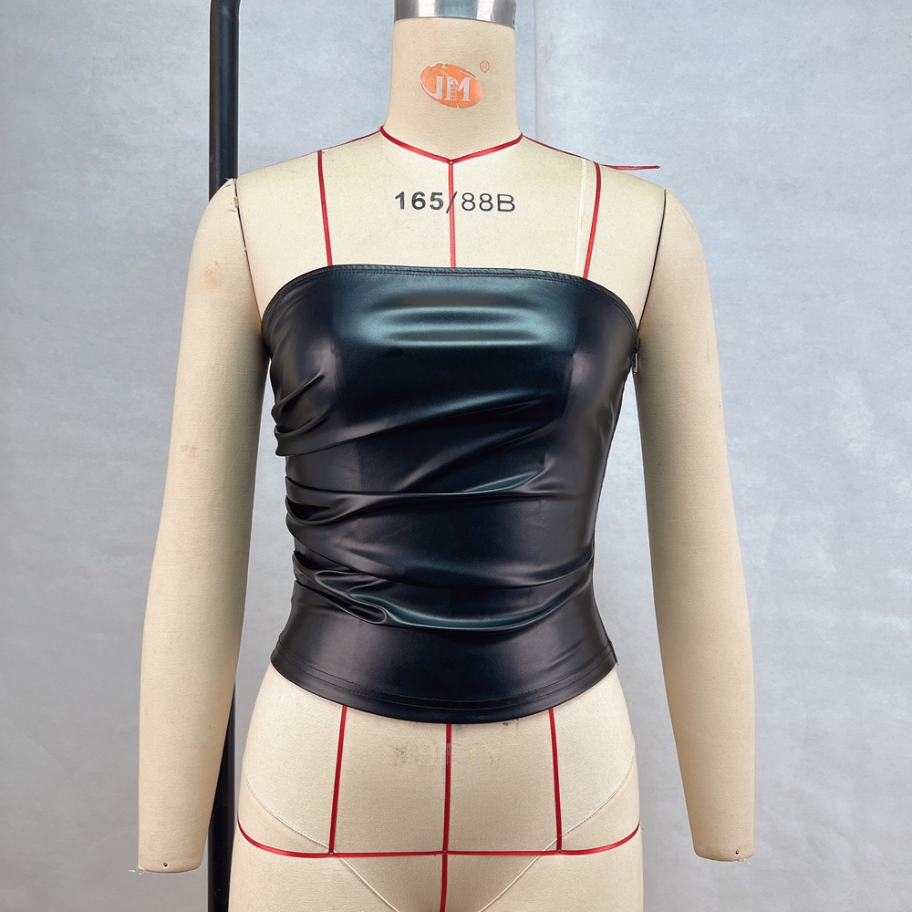 Trendy Women's Chest Wrapped Top Backless Solid Color Versatile