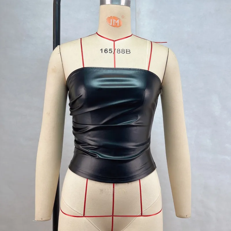 Trendy Women's Chest Wrapped Top Backless Solid Color Versatile