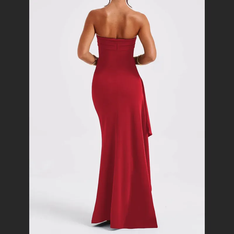 Evening Gown Women'S One Neck Strapless Dress Fashionable And Sexy