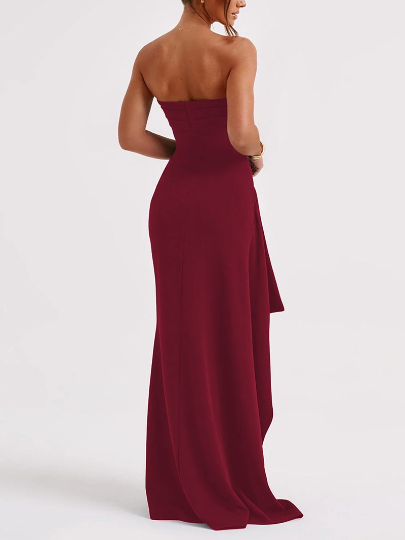 Evening Gown Women'S One Neck Strapless Dress Fashionable And Sexy