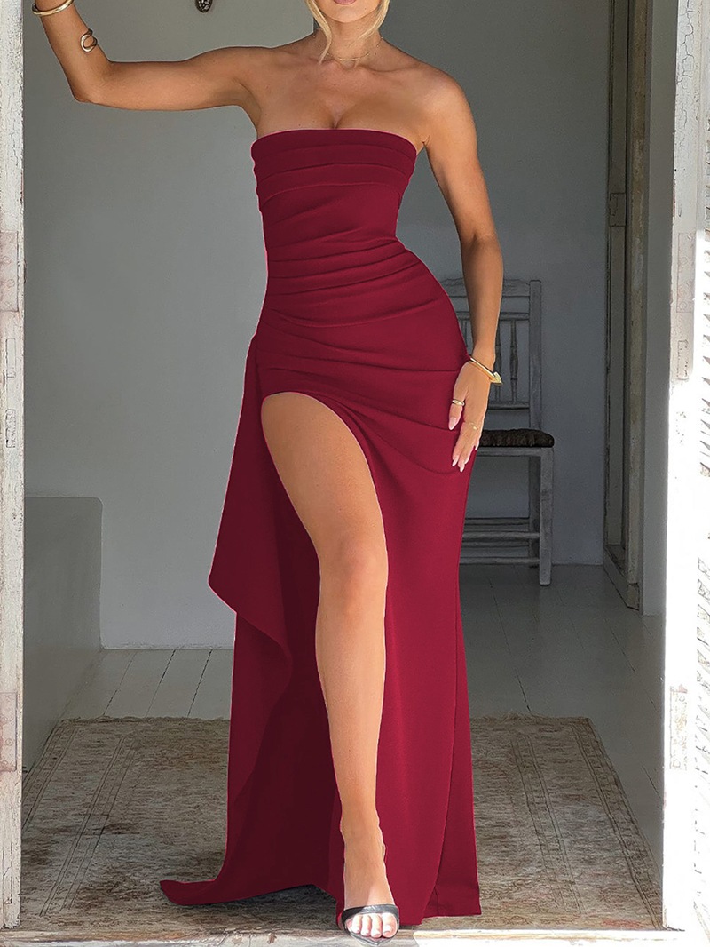 Evening Gown Women'S One Neck Strapless Dress Fashionable And Sexy