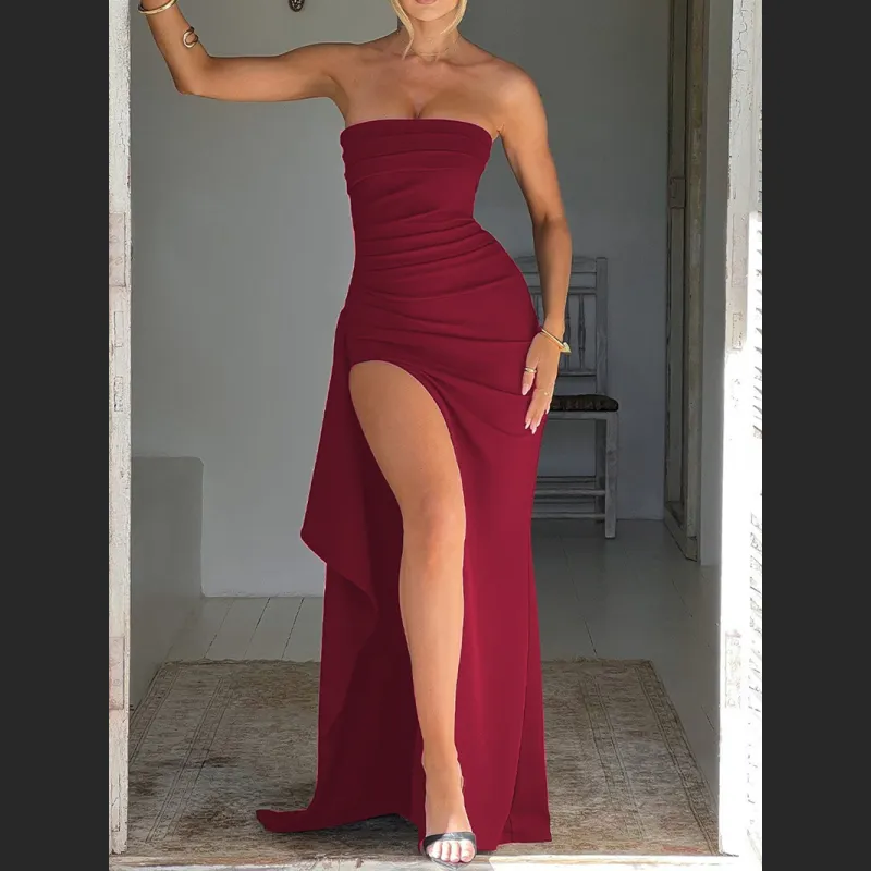 Evening Gown Women'S One Neck Strapless Dress Fashionable And Sexy