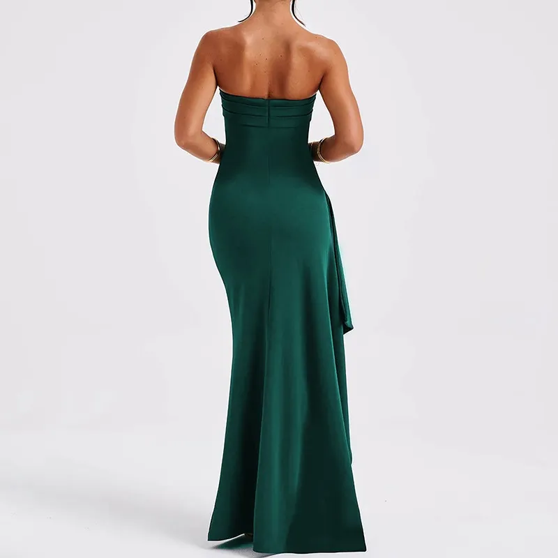 Evening Gown Women'S One Neck Strapless Dress Fashionable And Sexy