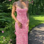 Sexy Slim Fit Backless Camisole Floral Dress